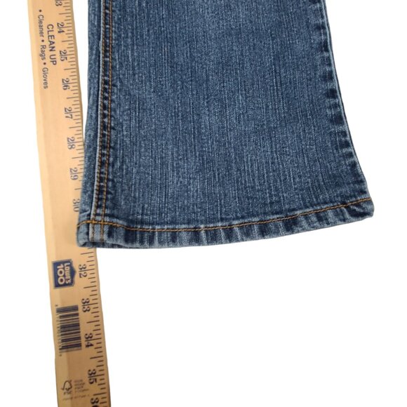 Southpole Jeans Womens 11 30x31 Medium Wash Metallic Spellout Bootcut Blue - Picture 12 of 14